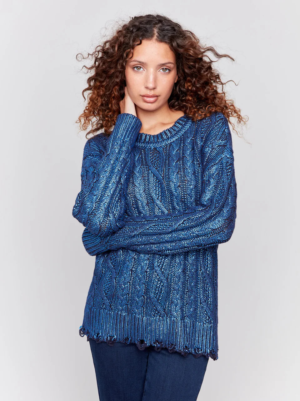 Metallic Cable Knit