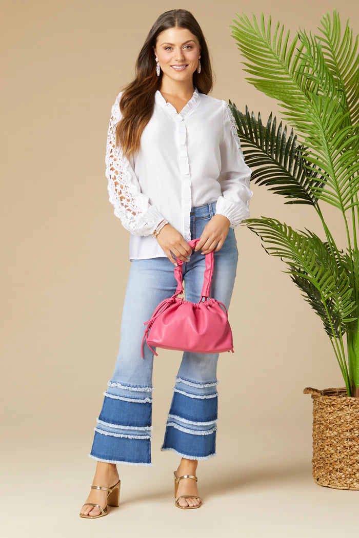Contrast Tiered Flare Jean