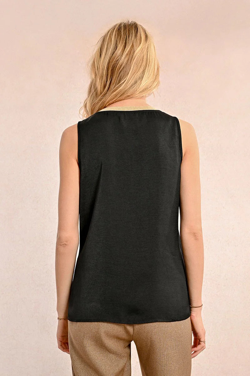 Gold Trim V-Neck