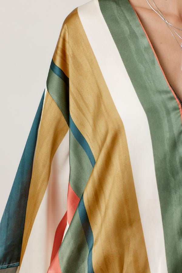 Stripe Kimono Top