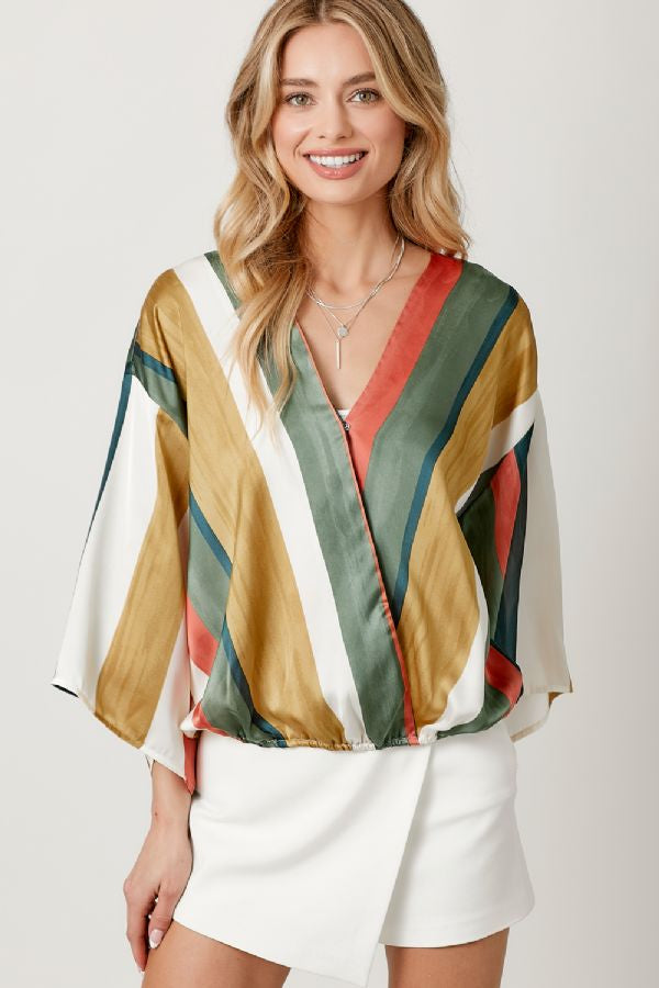 Stripe Kimono Top