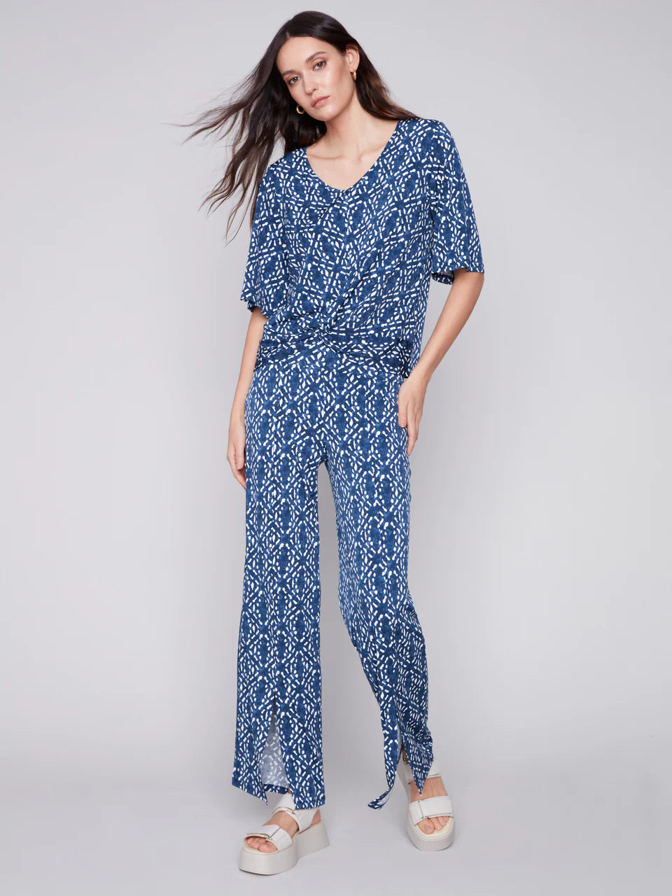 Printed Wide Leg Pant