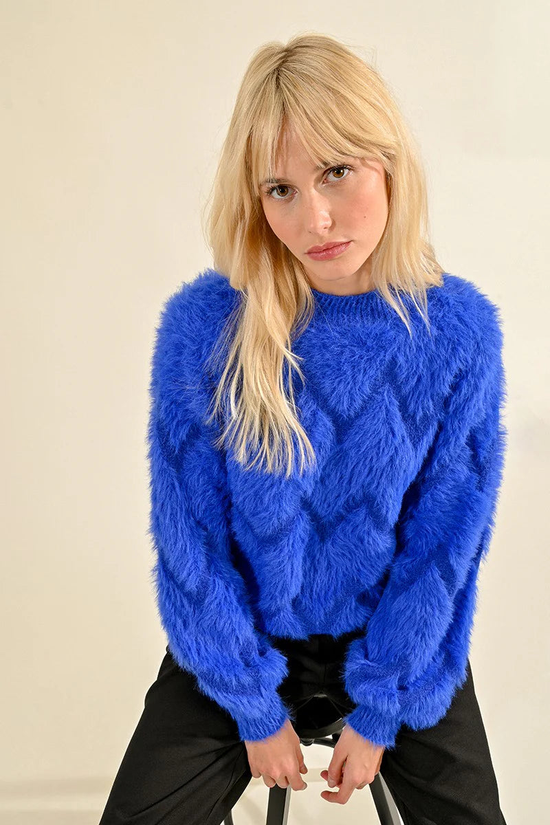 Royal Zig Zag Sweater