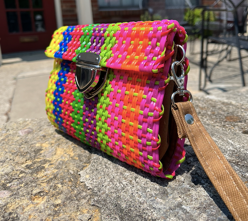 Recycled Handwoven Handbag - Rainbow
