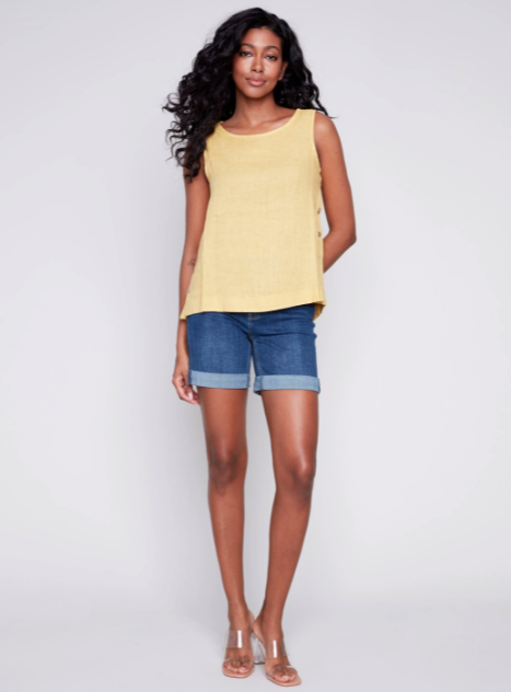Sleeveless Linen Top