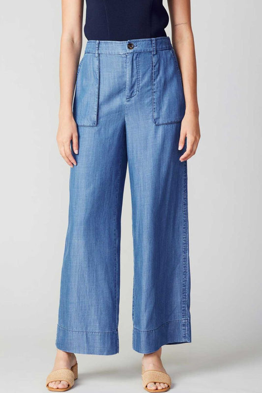 Chambray Wide Leg Pant