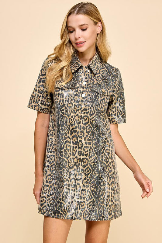 Sequin Leopard Dress