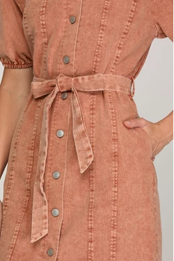 Belted Denim Dress