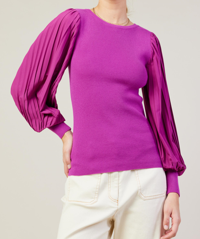 Pleated Sleeve Sweater