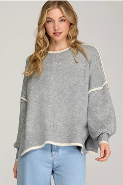 Contrast Sweater Top