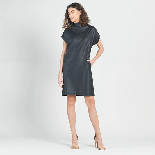 Black Liquid Leather Dress