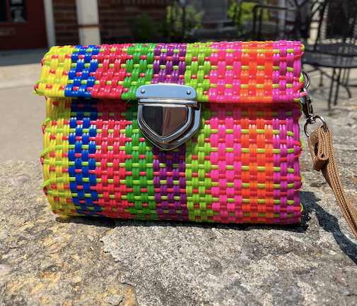 Recycled Handwoven Handbag - Rainbow