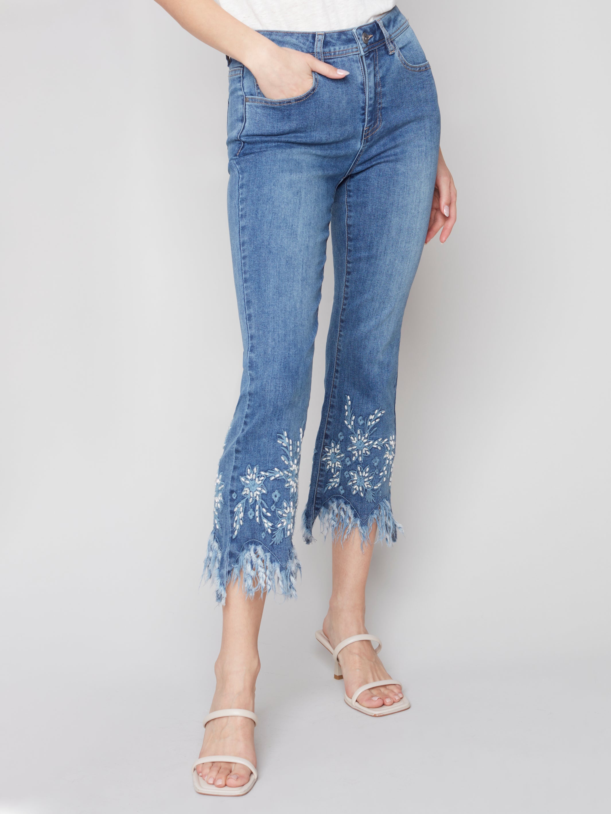 Cropped clearance hem jeans